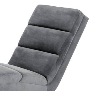 Ligfauteuil Seaham fluweel - Donkergrijs