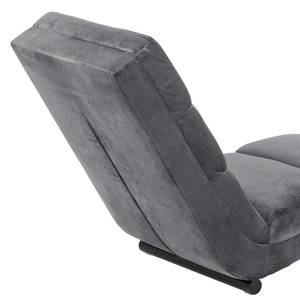 Ligfauteuil Seaham fluweel - Donkergrijs