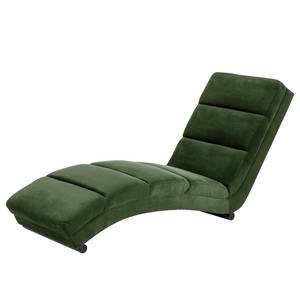 Ligfauteuil Seaham fluweel - Antiek groen