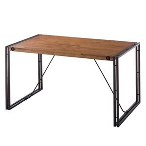 Table MANCHESTER Acacia massif / Métal - Acacia / Anthracite - 200 x 100 cm