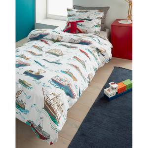 Parure de lit enfant Ships Coton - Blanc / Multicolore - 100 x 135 cm + oreiller 60 x 40 cm
