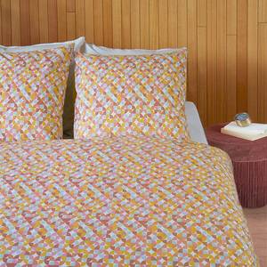 Parure de lit Retro Grid Coton - Multicolore - 260 x 200/220 cm + 2 oreillers 70 x 60 cm