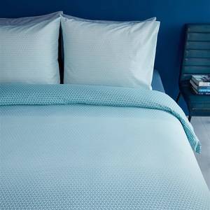 Parure de lit Sunkissed Coton - Bleu - 200 x 200/220 cm + 2 oreillers 70 x 60 cm