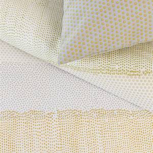 Bettwäsche Polka Baumwollstoff - Goldgelb - 260 x 200/220 cm + 2 Kissen 70 x 60 cm