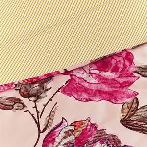 Beddengoed Blushing katoen - beige/magenta - 135x200cm + kussen 80x80cm