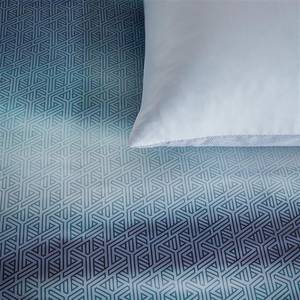 Parure de lit Départ Coton - Bleu - 260 x 200/220 cm + 2 oreillers 70 x 60 cm