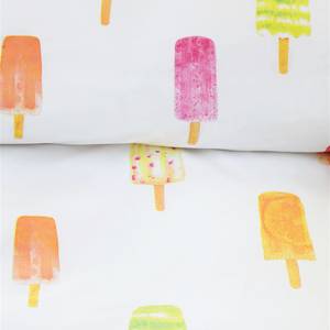 Kinderbettwäsche Ice Cream Baumwollstoff - Weiß / Mehrfarbig - 120 x 150 cm + Kissen 70 x 60 cm