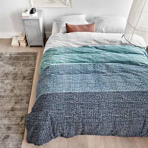 Bettwäsche Ariadne Waffle Baumwollstoff - Mintgrau - 135 x 200 cm + Kissen 80 x 80 cm