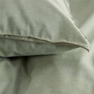 Parure de lit Double Cord Coton - Vert olive - 155 x 220 cm + oreiller 80 x 80 cm