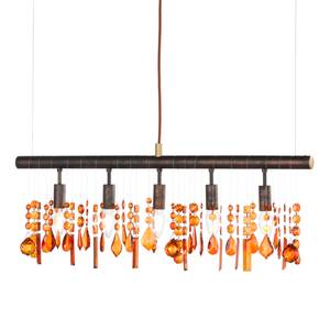 Suspension Amelia Verre cristallin / Fer - Nb d'ampoules : 5