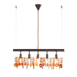 Suspension Amelia Verre cristallin / Fer - Nb d'ampoules : 5