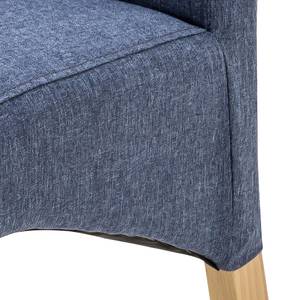 Gestoffeerde stoelen Foxa (set van 2) Geweven stof/massief beukenhout - beukenhout - Nachtblauw
