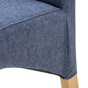 Chaises capitonnée Foxa (lot de 2) Tissu / Hêtre massif - Hêtre - Bleu nuit