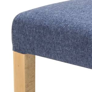 Chaises capitonnée Foxa (lot de 2) Tissu / Hêtre massif - Hêtre - Bleu nuit