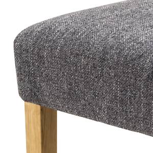 Chaises capitonnées Ader II (lot de 2) Tissu / Chêne massif - Chêne - Gris