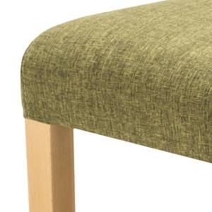 Chaises capitonnée Foxa (lot de 2) Tissu / Hêtre massif - Hêtre - Vert olive