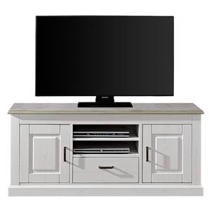 Tv-meubel Curzu wit pijnboomhout/eikenhout - Taupe - Breedte: 150 cm