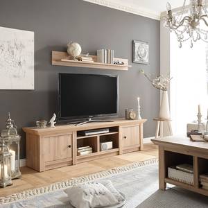 Tv-meubel Ocosta lichte Grandson eikenhouten look/zwart - Breedte: 194 cm