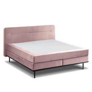 Lit boxspring Villo Tissu effet velours - Mauve - D3 medium