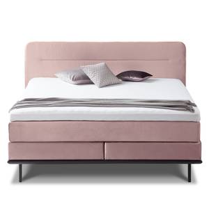 Boxspringbett Villo Webstoff in Samt-Optik - Mauve - H3