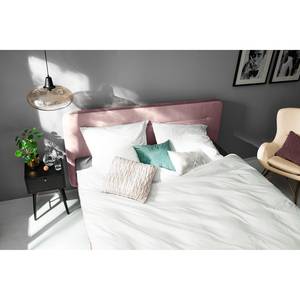 Boxspring Villo geweven stof in fluwelen look - Mauve - Tweepersoonsmatras H2/H3