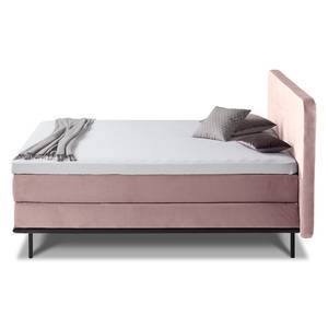 Boxspringbett Villo Webstoff in Samt-Optik - Mauve - Doppelmatratze H2/H3