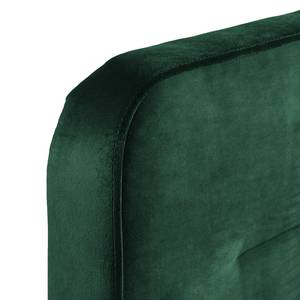 Lit boxspring Villo Tissu effet velours - Vert foncé - D2 souple