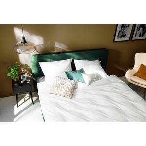 Lit boxspring Villo Tissu effet velours - Vert foncé - Matelas double D2/D3