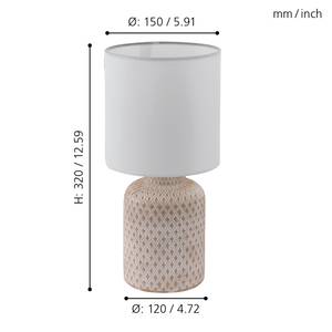 Lampada da tavolo Bellariva I Tessuto misto /  Ceramica - 1 punto luce - Caramello