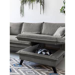 Ecksofa Mia Mia II Webstoff - Grau - Longchair davorstehend rechts