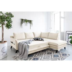 Ecksofa Mia Mia I Webstoff - Beige - Ottomane davorstehend rechts