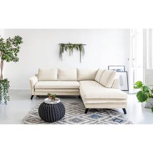 Ecksofa Mia Mia I Webstoff - Beige - Ottomane davorstehend rechts