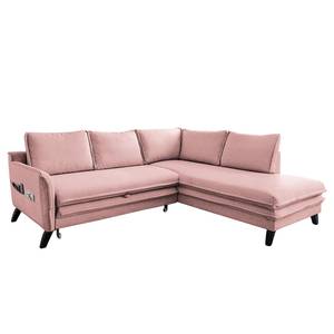 Ecksofa Mia Mia I Webstoff - Mauve - Ottomane davorstehend rechts