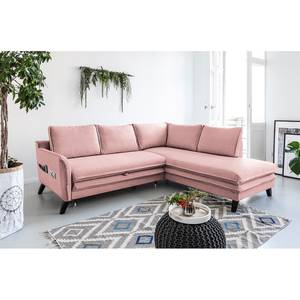 Ecksofa Mia Mia I Webstoff - Mauve - Ottomane davorstehend rechts