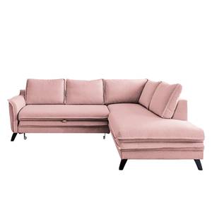 Ecksofa Mia Mia I Webstoff - Mauve - Ottomane davorstehend rechts