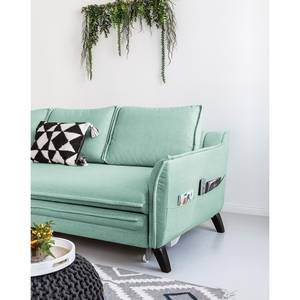 Hoekbank Mia Mia II geweven stof - Babyblauw - Longchair vooraanzicht links