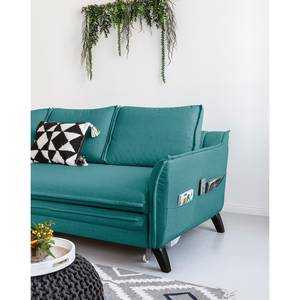 Ecksofa Mia Mia II Webstoff - Petrol - Longchair davorstehend links