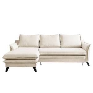 Ecksofa Mia Mia II Webstoff - Beige - Longchair davorstehend links