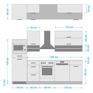 Küchenzeile Mailand III Graphit - Mit Elektrogeräten