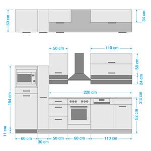 Küchenzeile Mailand IV Mit Apothekerschrank - Graphit - Mit Elektrogeräten