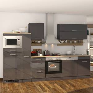 Küchenzeile Mailand IV Mit Apothekerschrank - Graphit - Mit Elektrogeräten