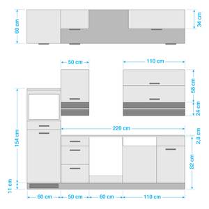 Keukenblok Mailand III Grafiet - Zonder elektrische apparatuur