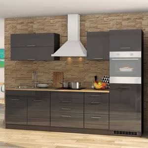 Küchenzeile Mailand VIII Graphit - Ohne Kochfeld - Ohne Elektrogeräte - Ohne Kühlschrank