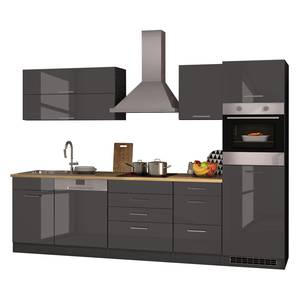 Keukenblok Mailand IX Grafiet - Glas-keramisch - Met elektrische apparatuur - Zonder koelkast