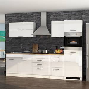 Küchenzeile Mailand VIII Weiß - Glaskeramik - Mit Elektrogeräten - Mit Kühlschrank