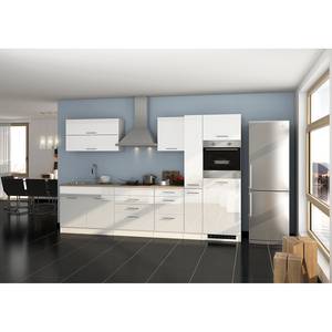 Küchenzeile Mailand X Mit Apothekerschrank - Weiß - Glaskeramik - Mit Elektrogeräten - Ohne Kühlschrank