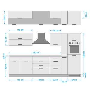 Keukenblok Mailand X Wit - Glas-keramisch - Met elektrische apparatuur - Met koelkast