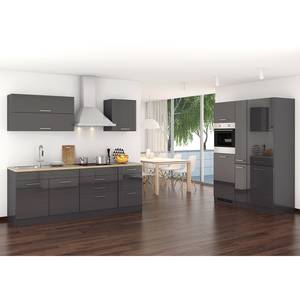 Küchenzeile Mailand XIV Graphit - Ohne Kochfeld - Ohne Elektrogeräte