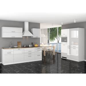 Küchenzeile Mailand XV Mit Apothekerschrank - Weiß - Ohne Kochfeld - Ohne Elektrogeräte