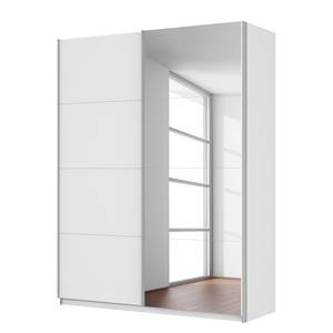 Armadio con ante scorrevoli SKØP VI Specchio / Bianco alpino - 181 x 236 cm - 2 ante - Smart